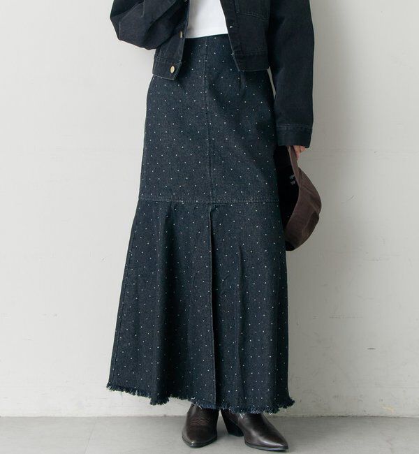  「デニム切替マーメイドスカート」|スカート|