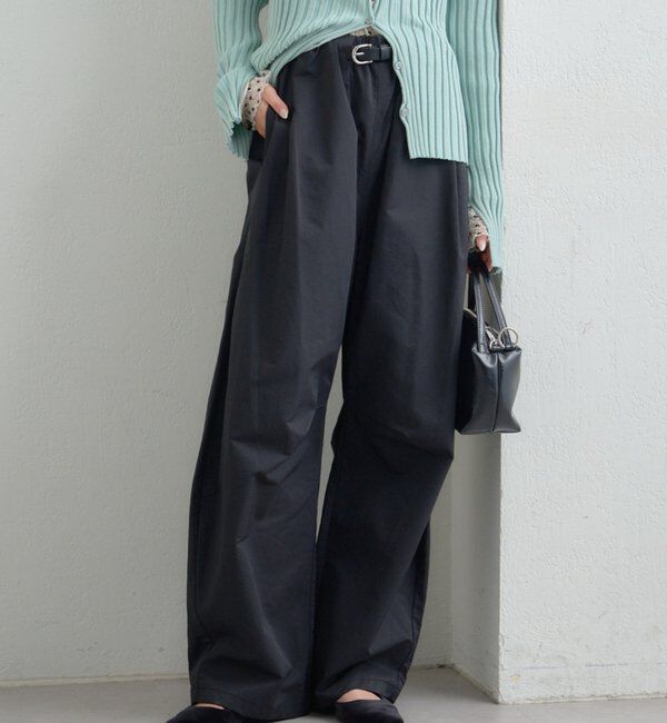  「ボリュームイージーパンツ」|チノ|ブラック