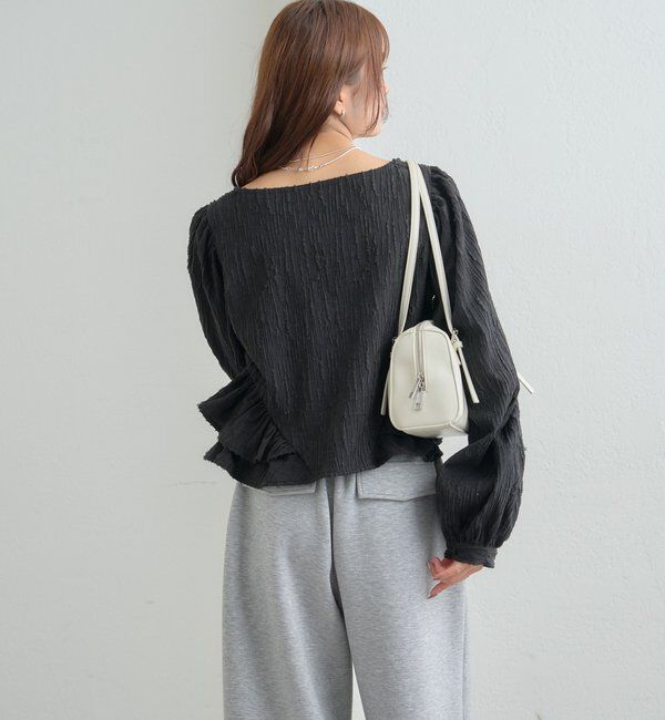  「ジャガード裾フリルブラウス」|シャツ・ブラウス|