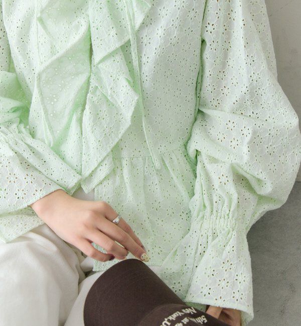  「フラワー刺繍フリルブラウス」|シャツ・ブラウス|