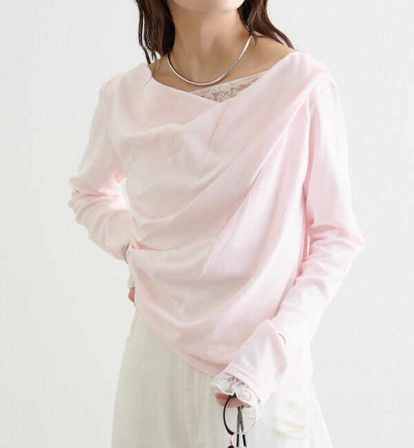  「レースドッキングオフショルロンT」|Tシャツ・カットソー|