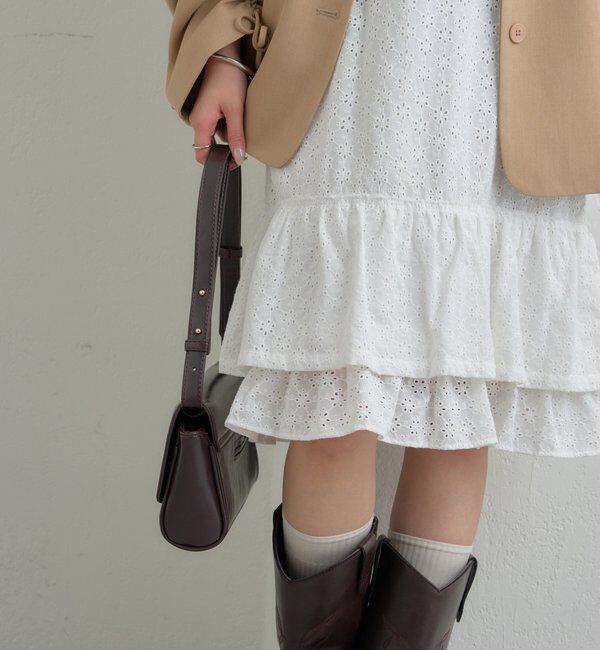  「フラワー刺繍キャミワンピース」|ワンピース|