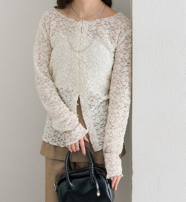  「フラワーカットレースカーディガン」|Tシャツ・カットソー|