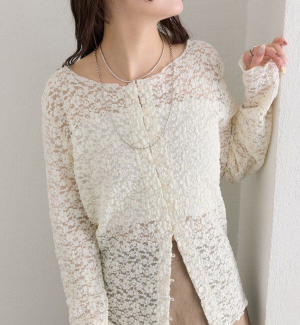  「フラワーカットレースカーディガン」|Tシャツ・カットソー|