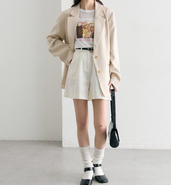  「ベルト付きタックキュロット」|キュロット|
