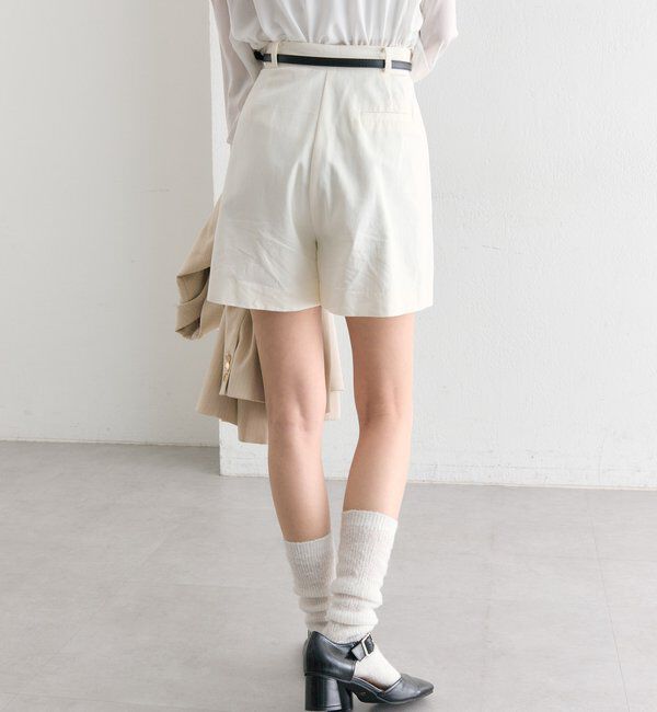  「ベルト付きタックキュロット」|キュロット|