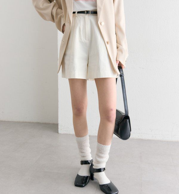 「ベルト付きタックキュロット」|キュロット|