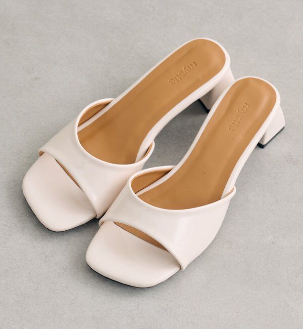  「スクエアトゥヒールサンダル」|サンダル|