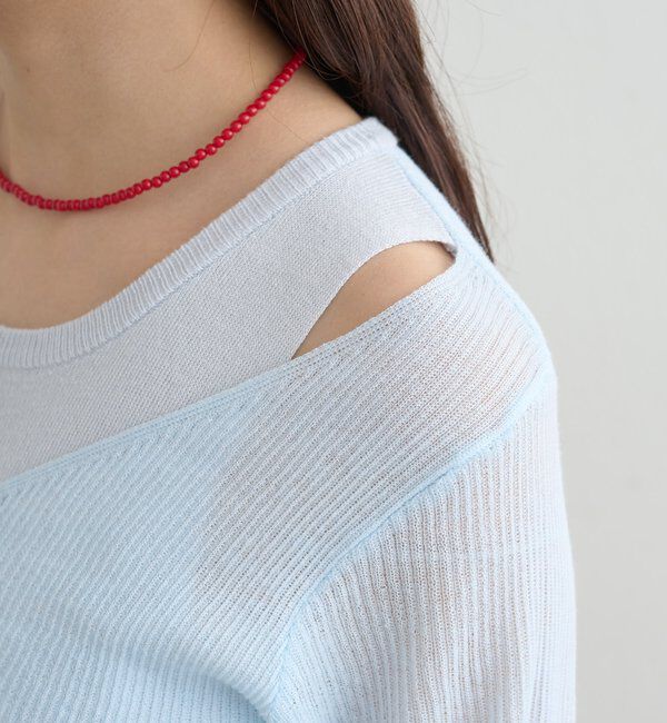  「ショルダースリットレイヤードニット」|ニット・セーター|