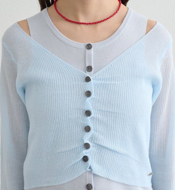  「ショルダースリットレイヤードニット」|ニット・セーター|