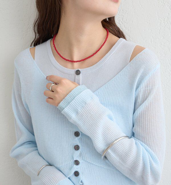  「ショルダースリットレイヤードニット」|ニット・セーター|