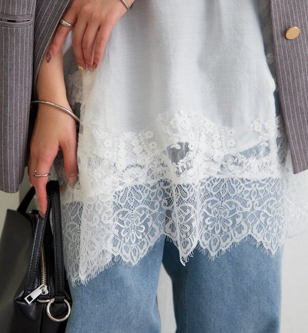  「レースパネルキャミチュニック」|シャツ・ブラウス|