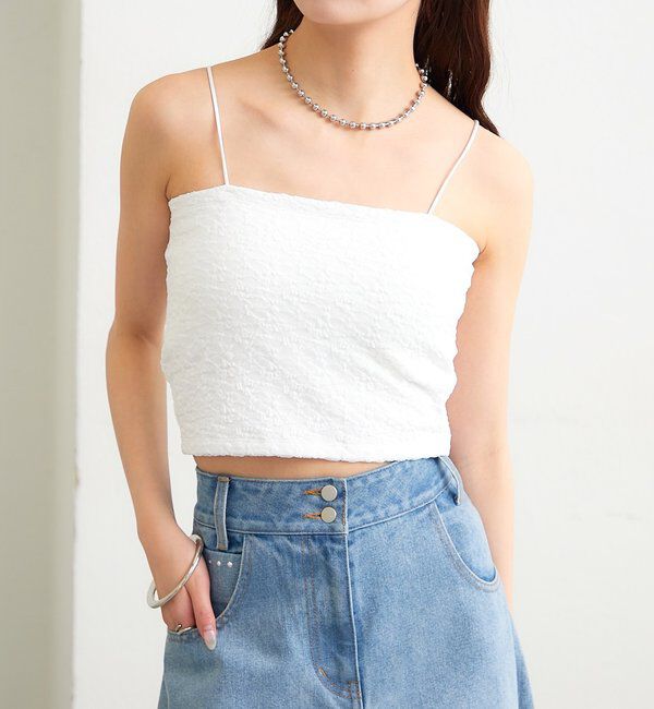  「パット付きレースキャミソール」|キャミソール|