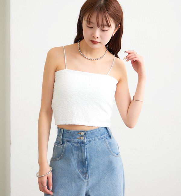  「パット付きレースキャミソール」|キャミソール|