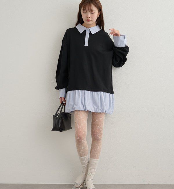  「バルーン切り替えミニワンピース」|ワンピース|