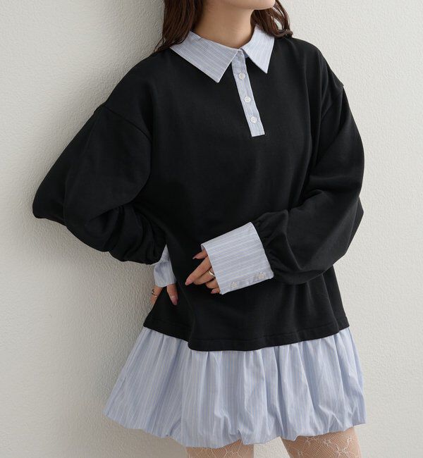  「バルーン切り替えミニワンピース」|ワンピース|