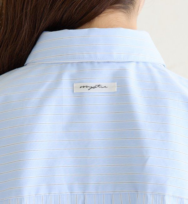  「ストライプ裾レースシャツ」|シャツ・ブラウス|