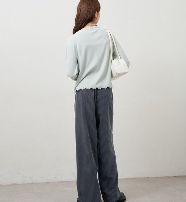  「ギャザーレースリブカーディガン」|Tシャツ・カットソー|