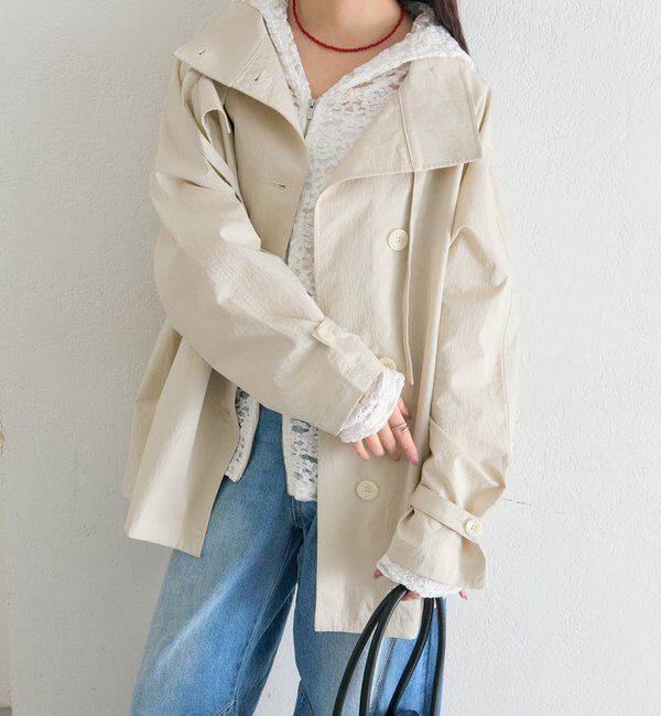  「スタンドカラーミドルトレンチ」|トレンチコート|