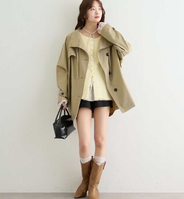 「スタンドカラーミドルトレンチ」|トレンチコート|