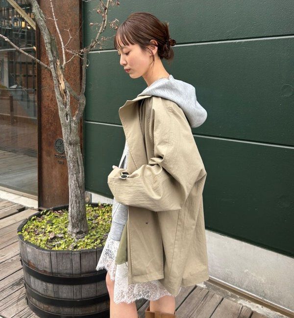  「スタンドカラーミドルトレンチ」|トレンチコート|