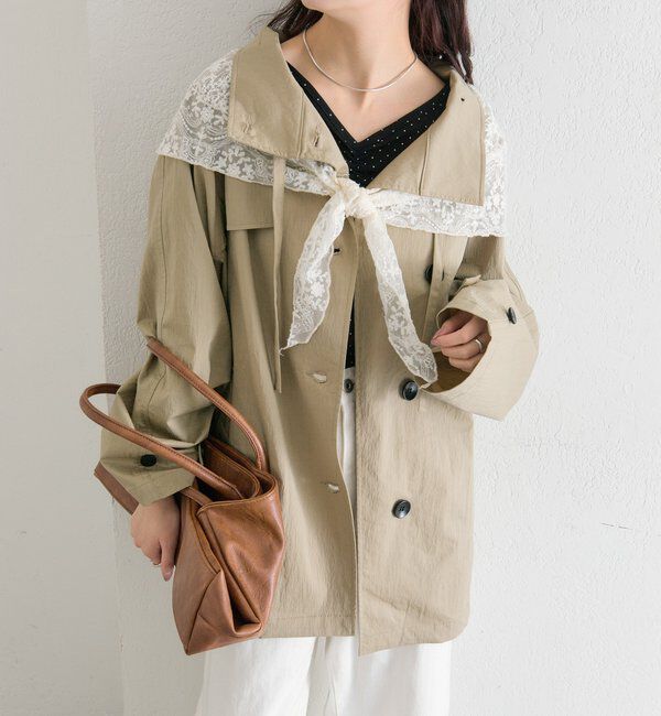  「スタンドカラーミドルトレンチ」|トレンチコート|