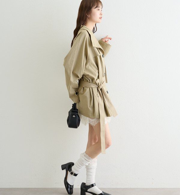  「スタンドカラーミドルトレンチ」|トレンチコート|