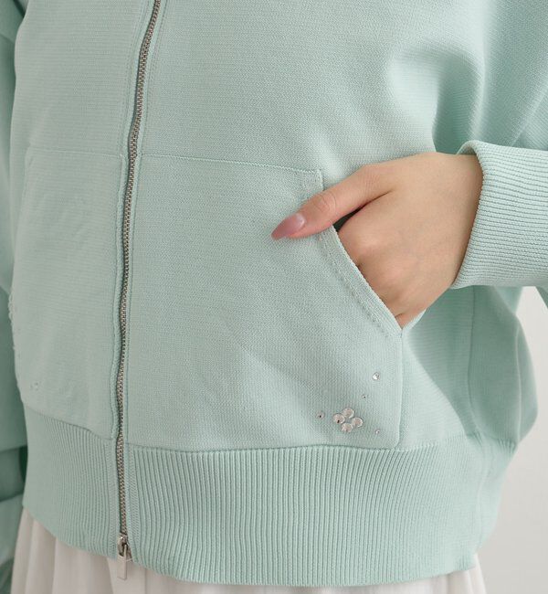  「ラインストーンフーディーニット」|パーカー|