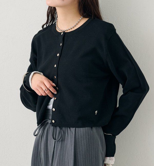  「デイリーショートカーディガン」|カーディガン|ブラック