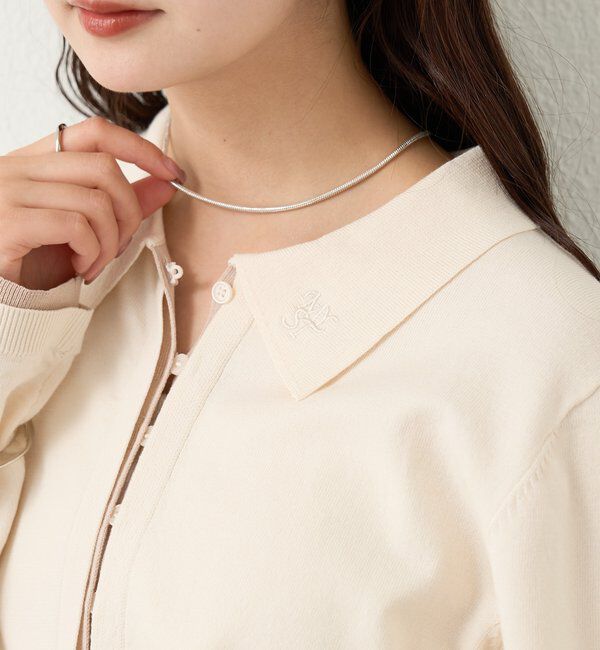  「長袖ポロニット」|カーディガン|