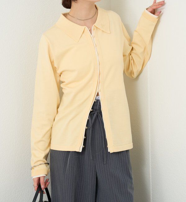  「長袖ポロニット」|カーディガン|