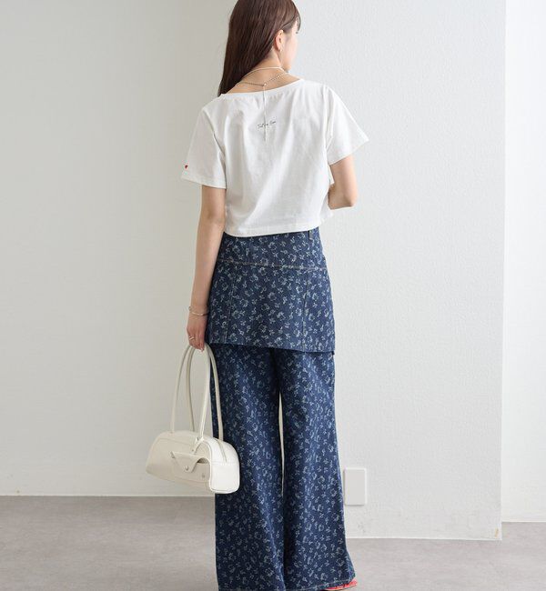  「フラワーデニムラップスカート」|スカート|