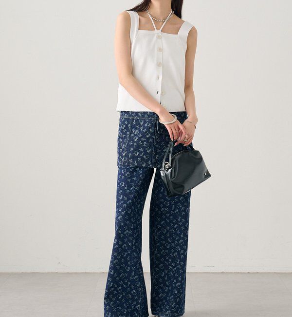  「フラワーデニムラップスカート」|スカート|