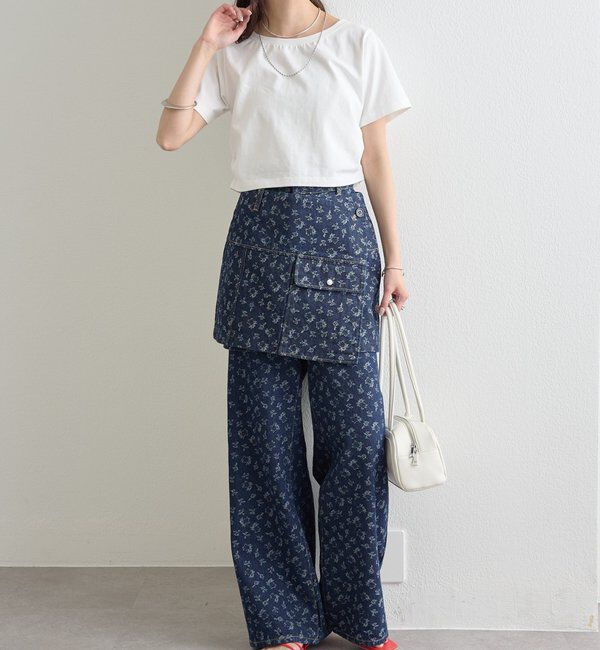  「フラワーデニムラップスカート」|スカート|