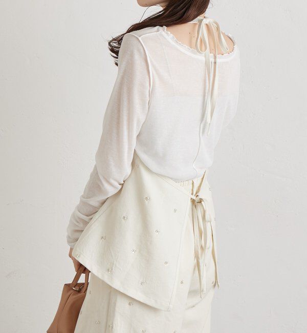  「ビジューフラワーホルタービスチェ」|シャツ・ブラウス|