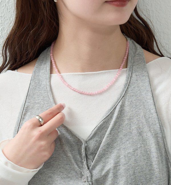  「クリアカラービーズネックレス」|リング|