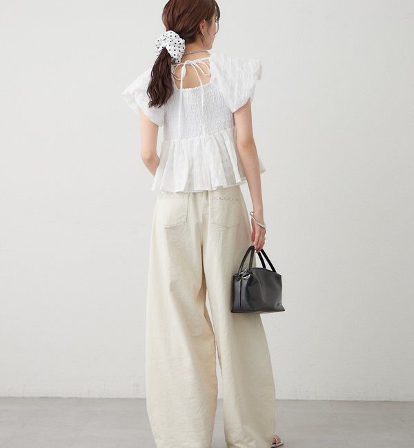  「チェックパフブラウス」|シャツ・ブラウス|