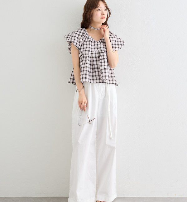  「チェックパフブラウス」|シャツ・ブラウス|