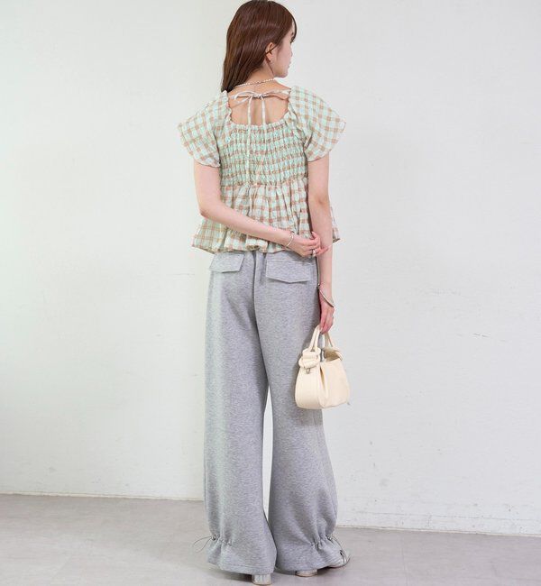  「チェックパフブラウス」|シャツ・ブラウス|