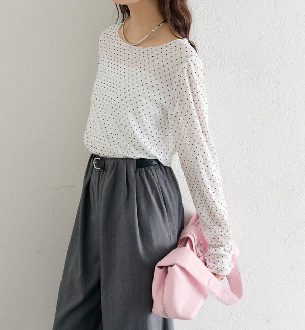  「バックシャンドットチュールロンT」|Tシャツ・カットソー|