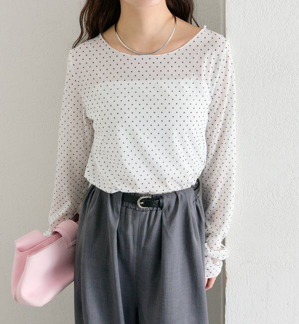  「バックシャンドットチュールロンT」|Tシャツ・カットソー|