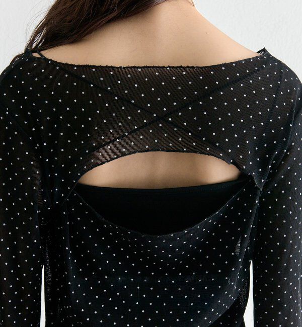  「バックシャンドットチュールロンT」|Tシャツ・カットソー|