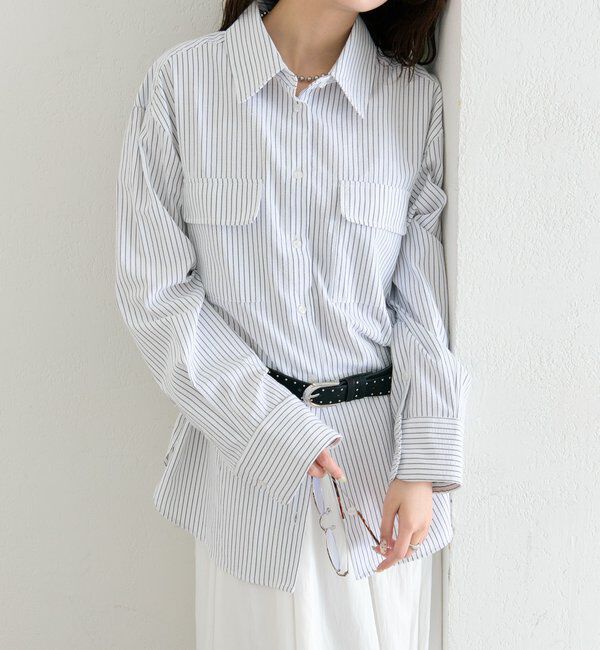  「ストライプBIGシャツ」|シャツ・ブラウス|