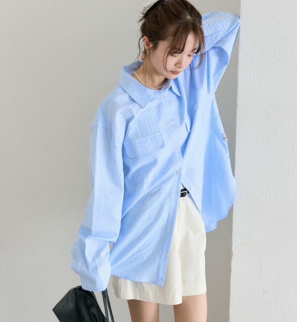  「ストライプBIGシャツ」|シャツ・ブラウス|