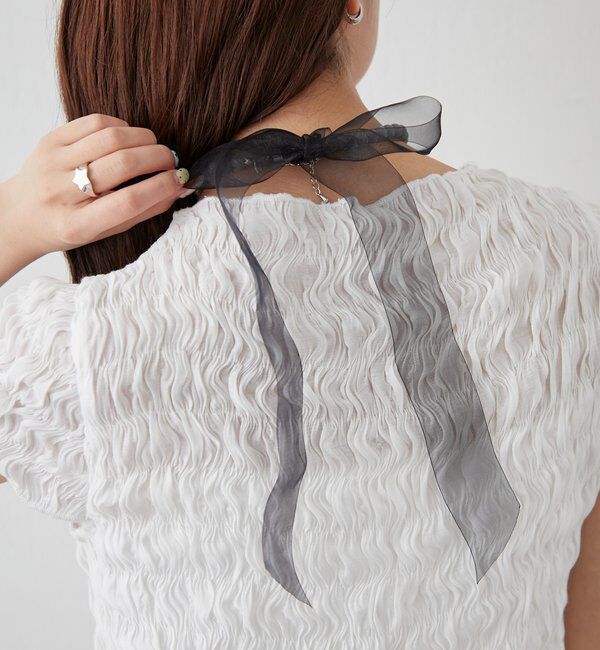  「Lara オーガンジーリボンネックレス」|リング|