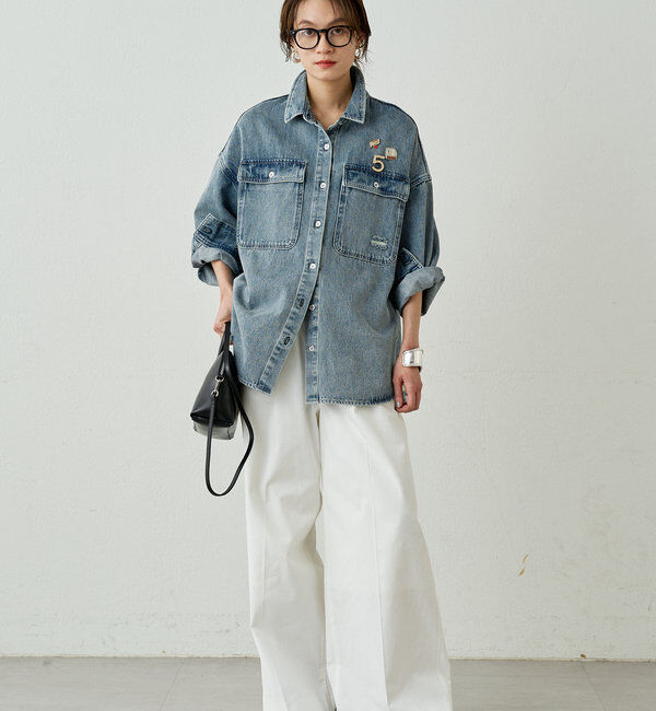  「ダメージデニムシャツ」|シャツ・ブラウス|