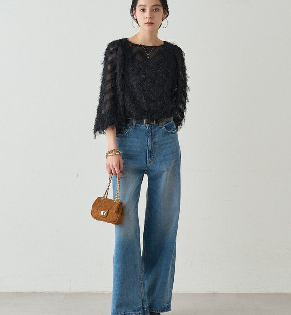  「ハイウエストデニムパンツ」|デニム|