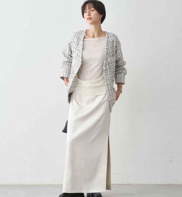  「スリットサテンタイトスカート」|スカート|