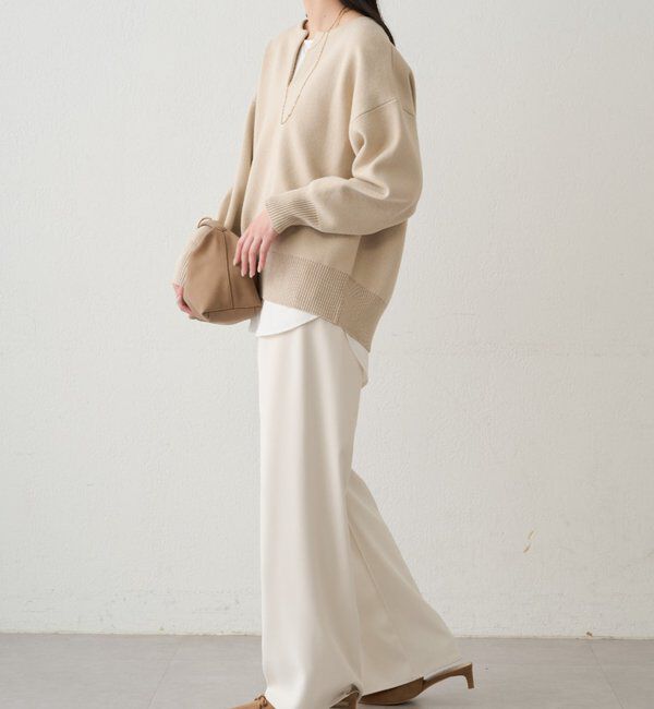  「【@_shirabe.s_コラボ】スウェットライクスキッパーニット」|ニット・セーター|