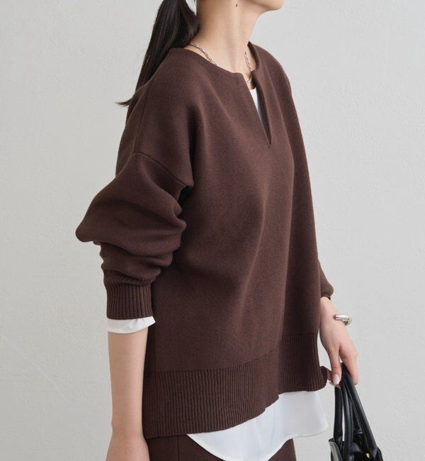  「【@_shirabe.s_コラボ】スウェットライクスキッパーニット」|ニット・セーター|